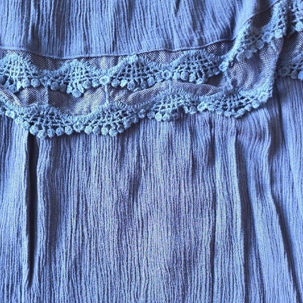 Unique Spectrum Navy Blue Ruffled Blouse - Picture 4 of 6